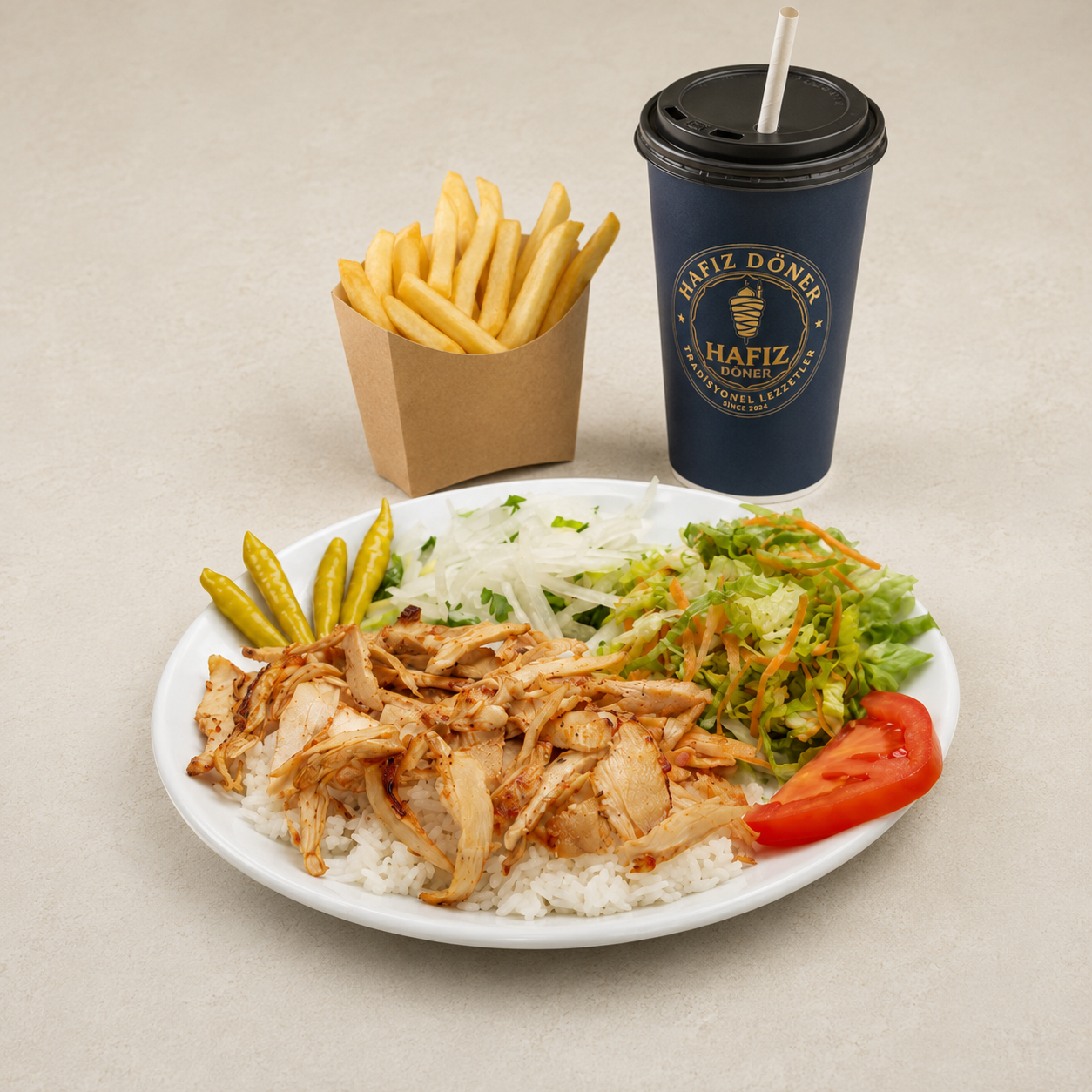 Hafız Döner Pilav Üstü Tavuk Döner Menü